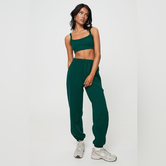Princess Polly Aarabella Jogger Sweatpants - Deep Green, Size US 2 - Picture 3 of 15